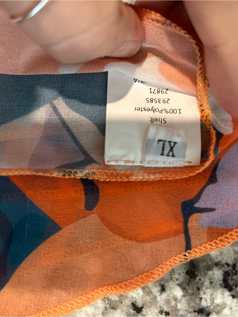 Vibrant Orange Floral Print Sheer Scarf - Picture 2 of 2
